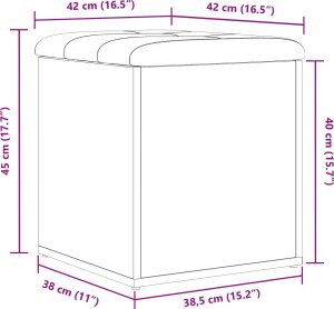 vidaXL Ławka do przechowywania Czarny dąb Drewno 42 x 42 x 45 cm 10