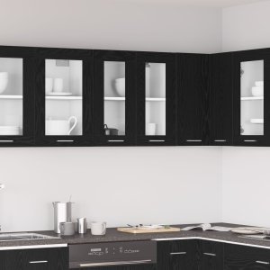 vidaXL Szafka kuchenna Czarny dąb Materiał drewnopochodny 60 x 31 x 60 cm 1