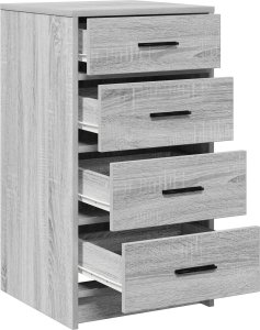 vidaXL Szary Sonoma Drewno inżynieryjne Średni Szafka Prostokątna 5