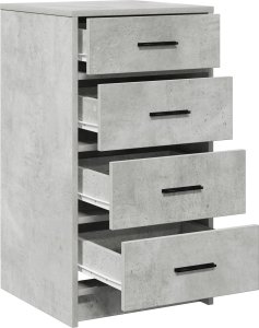 vidaXL Betonowa szara Drewno inżynieryjne Szafka boczna Prostokątna 5