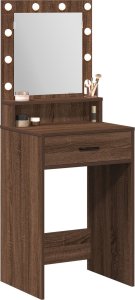 vidaXL Brązowy dąb Płyta MDF 50 x 41 x 135 cm Lustro Toaletka 2