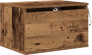 vidaXL Ścienny Stolik Nocny Stare drewno Średni 6