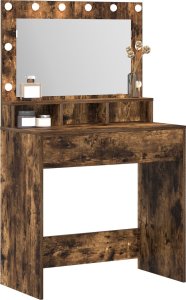 vidaXL Wędzony dąb Płyta MDF 79 x 41 x 135 cm Lustro Toaletka 2