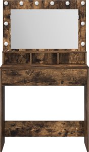 vidaXL Wędzony dąb Płyta MDF 79 x 41 x 135 cm Lustro Toaletka 4