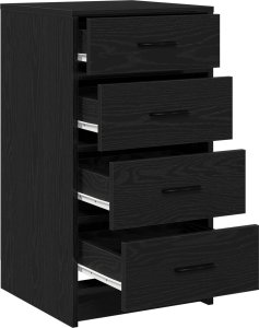 vidaXL Czarny dąb Drewno inżynieryjne Średni Nowoczesny boczny stół 5