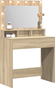 vidaXL Dąb Sonoma Płyta wiórowa 79 x 41 x 135 cm Lustro Toaletka 2