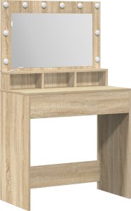 vidaXL Dąb Sonoma Płyta wiórowa 79 x 41 x 135 cm Lustro Toaletka 3