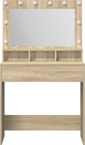 vidaXL Dąb Sonoma Płyta wiórowa 79 x 41 x 135 cm Lustro Toaletka 4