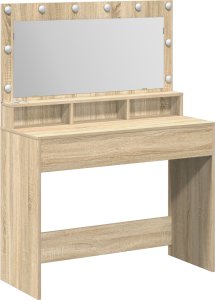 vidaXL Dąb Sonoma Płyta wiórowa 100 x 41 x 135 cm Lustro Toaletka 3