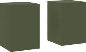 vidaXL Stojaki na Rośliny Zestaw 2 Oliwkowy Stal zimnowalcowana 3