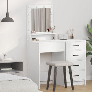 vidaXL Biała Drewno inżynieryjne 50 x 41 x 135 cm Lustro 1