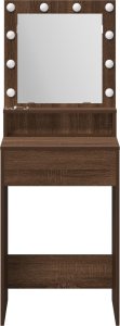 vidaXL Brązowy dąb Drewno kompozytowe 50 x 41 x 135 cm Lustro Toaletka 4