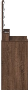 vidaXL Brązowy dąb Drewno kompozytowe 50 x 41 x 135 cm Lustro Toaletka 5