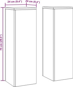 vidaXL Stojaki na rośliny Zestaw 2 Szary Stal ocynkowana 24 x 24 x 75 cm 10