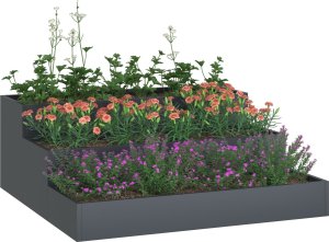 vidaXL Donica ogrodowa Antracytowa Stal zimnowalcowana 90 x 90 x 35 cm 2