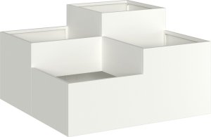 vidaXL Doniczka ogrodowa Biała Stal węglowa 100 x 100 x 48 cm Donice 3