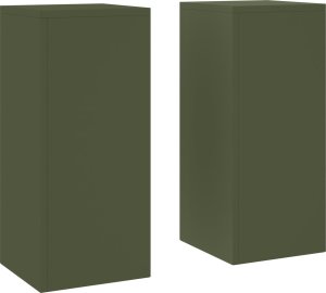 vidaXL Stojaki na rośliny Zestaw 2 Oliwkowy Stal walcowana na zimno 3