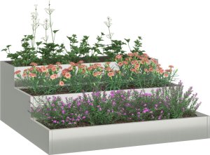 vidaXL Donica Ogrodowa Szara Stal ocynkowana 90 x 90 x 35 cm Donice 2