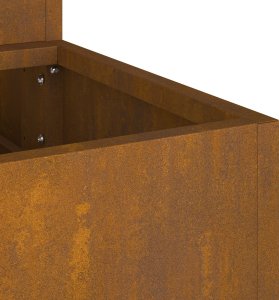 vidaXL Donica ogrodowa Rustykalna Stal odporna 90 x 90 x 35 cm Donice 10