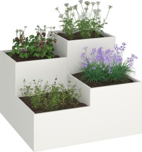 vidaXL Donica ogrodowa Biała Stal walcowana na zimno 80 x 80 x 60 cm 2