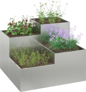 vidaXL Donica ogrodowa Galvanized steel 100 x 100 x 60 cm 2