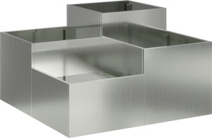 vidaXL Donica ogrodowa Szara Stal ocynkowana 100 x 100 x 48 cm Donice 3