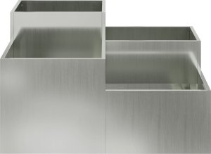 vidaXL Donica ogrodowa Szara Stal ocynkowana 100 x 100 x 48 cm Donice 7