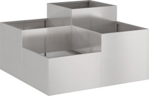 vidaXL Donica ogrodowa Srebrny Stal nierdzewna 80 x 80 x 48 cm Doniczki 3