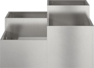 vidaXL Donica ogrodowa Srebrny Stal nierdzewna 80 x 80 x 48 cm Doniczki 6