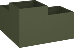 vidaXL Donica ogrodowa Oliwkowa Metalowa 100 x 100 x 48 cm Donice 5