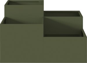 vidaXL Donica ogrodowa Oliwkowa Metalowa 100 x 100 x 48 cm Donice 7