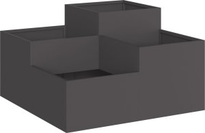 vidaXL Donica ogrodowa Czarna Zimnowalcowana stal 100 x 100 x 48 cm 3