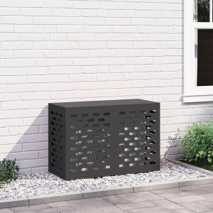 vidaXL Czarny Metalowy 90 x 40 x 60 cm Pokrowiec na klimatyzator 1