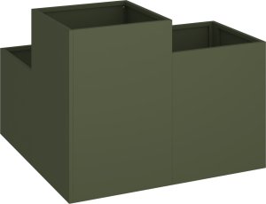 vidaXL Donica ogrodowa Oliwkowa Stal walcowana na zimno 80 x 80 x 60 cm 5