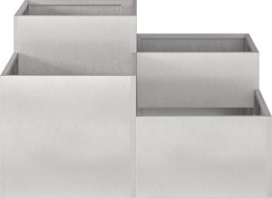 vidaXL Donica ogrodowa Srebrny Stal nierdzewna 100 x 100 x 48 cm Donice 7