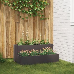 vidaXL Donica ogrodowa Czarna Plastikowa 100 x 60 x 45 cm Donice 1