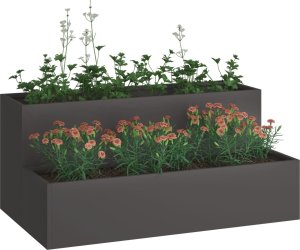 vidaXL Donica ogrodowa Czarna Plastikowa 100 x 60 x 45 cm Donice 2