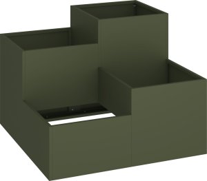 vidaXL Skrzynka na rośliny Oliwkowa Metalowa 100 x 100 x 60 cm Donice 3