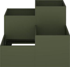 vidaXL Skrzynka na rośliny Oliwkowa Metalowa 100 x 100 x 60 cm Donice 6