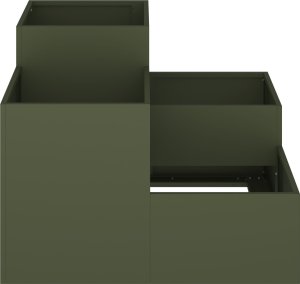 vidaXL Skrzynka na rośliny Oliwkowa Metalowa 100 x 100 x 60 cm Donice 7