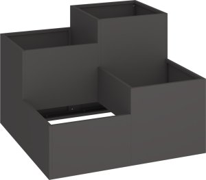 vidaXL Donica Ogrodowa Czarna Stal zimnoprofilowana 80 x 80 x 60 cm 3