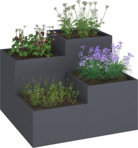 vidaXL Donica Ogrodowa Antracytowa Plastikowa 100 x 100 x 60 cm Donice 2
