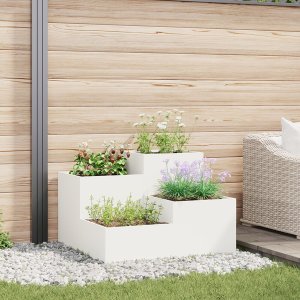 vidaXL Donica ogrodowa Biała Plastik 100 x 100 x 60 cm Donice Donica 1