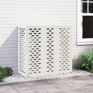 vidaXL Biały Plastik 110 x 50 x 105 cm Pokrywa klimatyzacji 1
