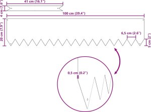vidaXL Antracytowy Stal 100 x 0.5 x 20 cm Wstawki dekoracyjne 5