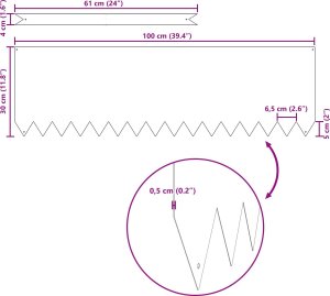 vidaXL Biały Plastik 100 x 0.5 x 30 cm Obrzeża ogrodowe Prostokątne 5