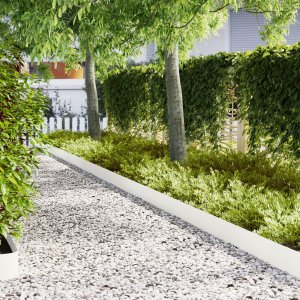 vidaXL Biały Plastik 100 x 0.5 x 20 cm Trwały Obrzeże ogrodowe 1