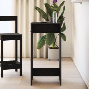 vidaXL Stół barowy Czarny dąb Lite drewno dębowe Wysokość: 103,5 cm 4