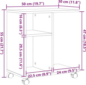 vidaXL Stolik boczny Czarny dąb Kompaktowy Lekki 10