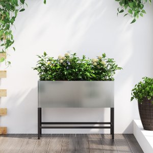vidaXL Stal ocynkowana 60 x 26 x 45 cm Donica metalowa Prostokątna 1